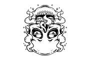 Surreal Lazy Skull Illustration, an Object Illustration by Decoconio Design (Thumbnail 2 of 3)