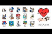Elderly care service line icons, a Healthcare Illustration by Vector Tradition (Thumbnail 2 of 3)