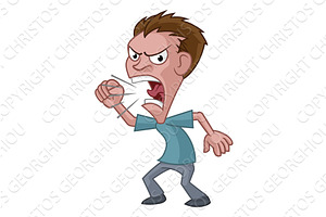 Angry Stressed Man or Bully Cartoon, a Person Illustration by Christos Georghiou