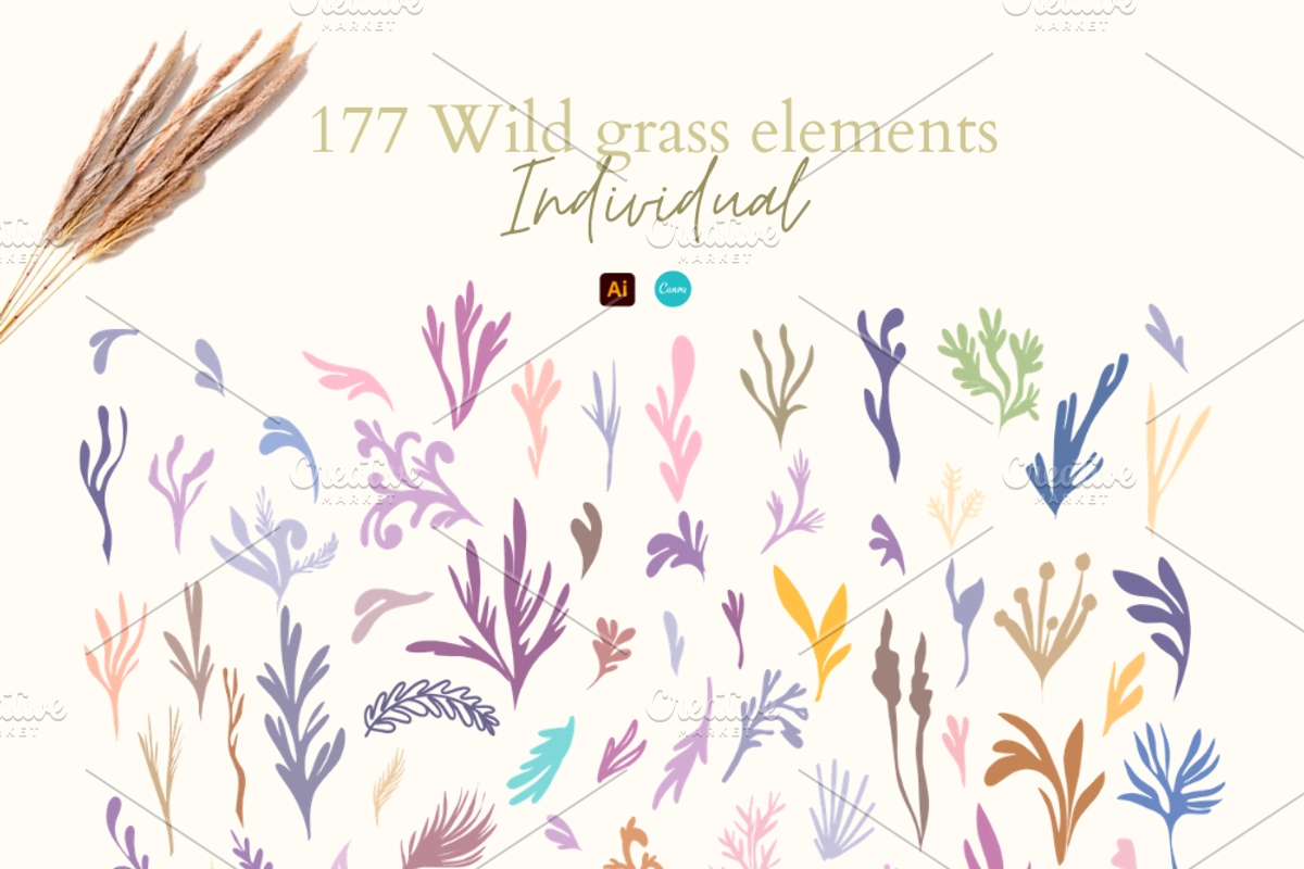 Wild Grass | Designer's Toolkit, an Illustration by ArtstudioByKhushbu (Photo 2 of 7)