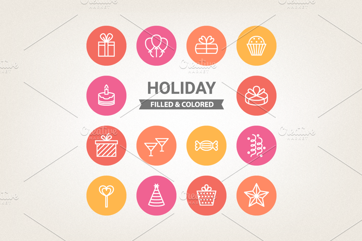 Circle holiday icons preview 3