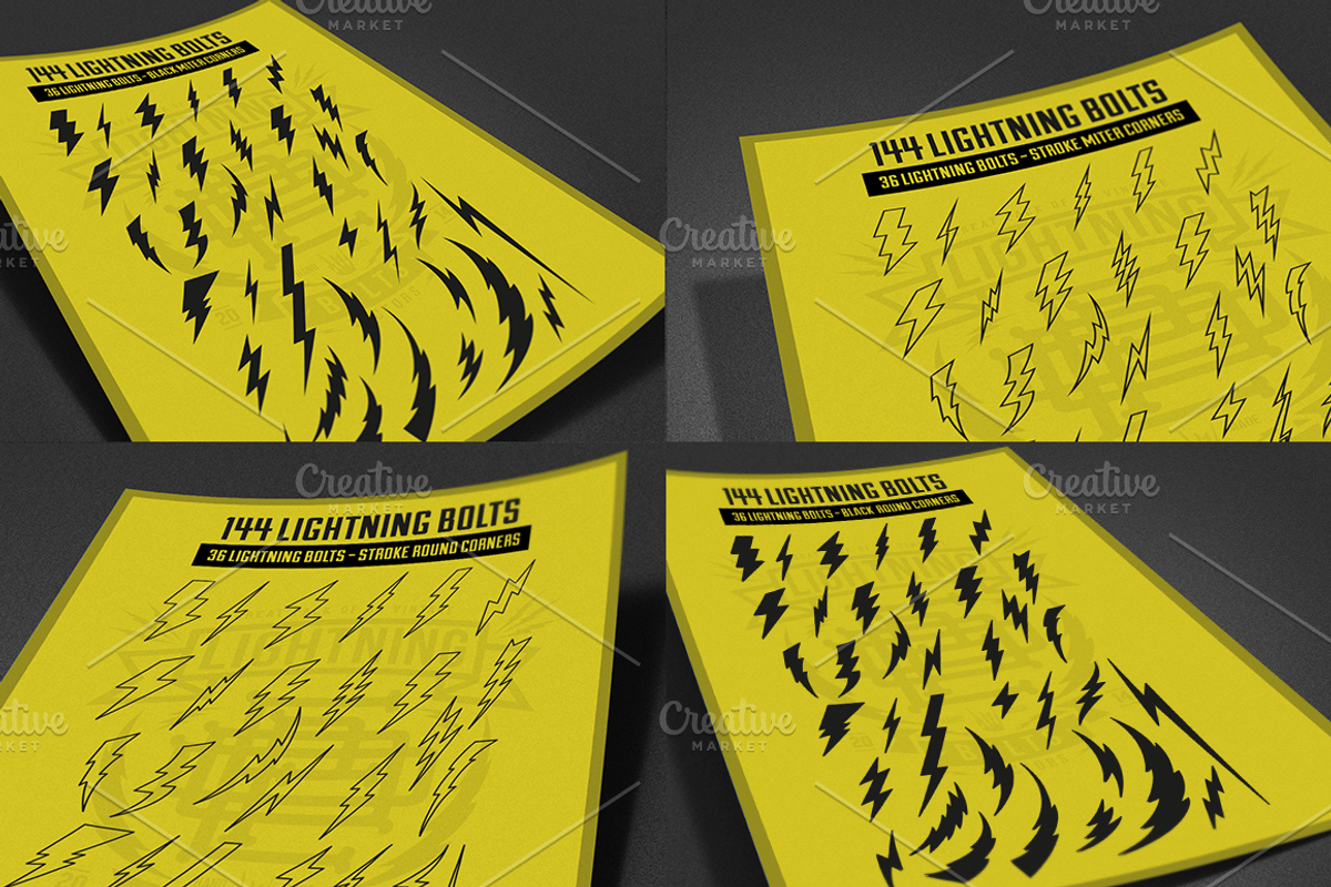 144 Vintage Lightning Bolts preview 5