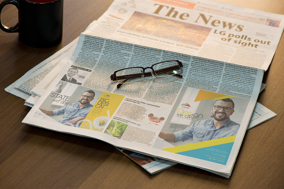 Newspaper Advertising Mockups Vol. 2, an Advertising Mockup by ZippyPixels (Photo 3 of 14)