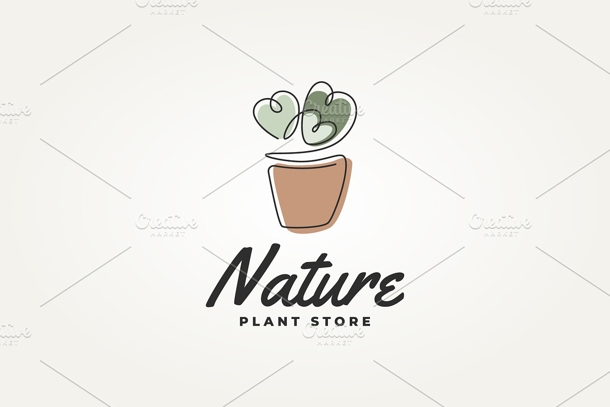 love shaped nature line art logo, a Branding & Logo Template by Blazybone (Photo 2 of 2)