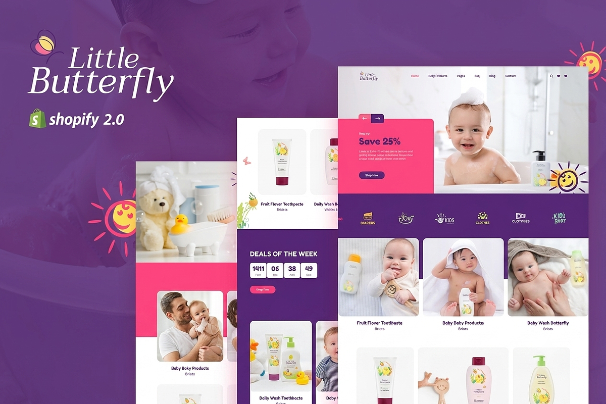 Little Butterfly Kids Shopify Theme, a Shopify Template by ThemesRain (Photo 1 of 3)