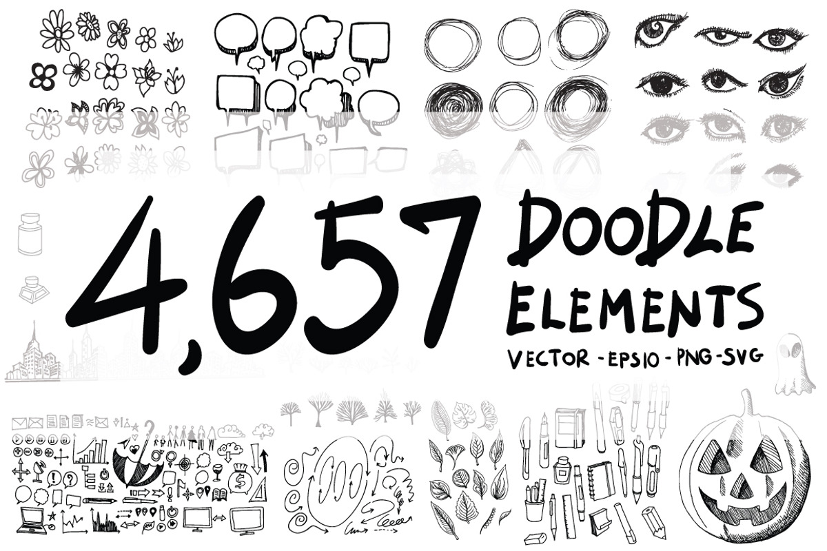 4657 Hand Drawn doodle elements, an Education Illustration by TKDoodle (Photo 1 of 77)