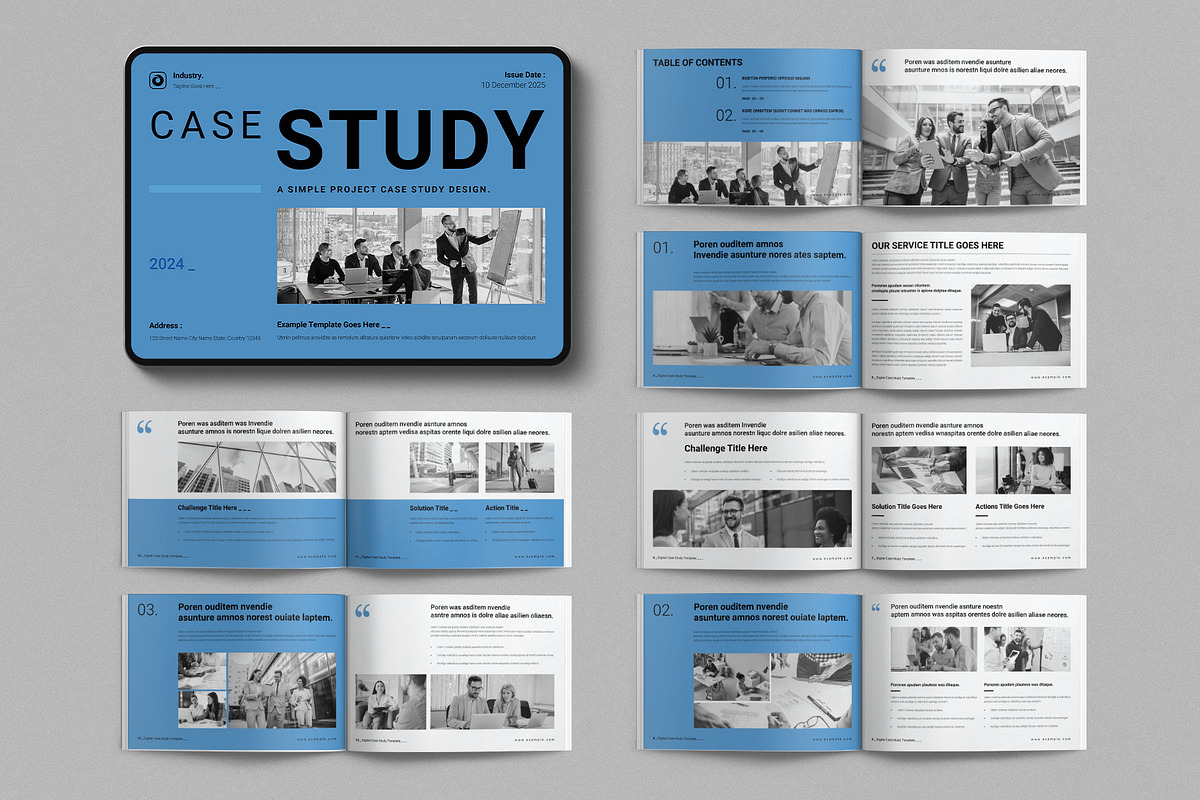 Digital Case Study Booklet Landscape, a Brochure Template by TemplatesForest (Photo 1 of 8)