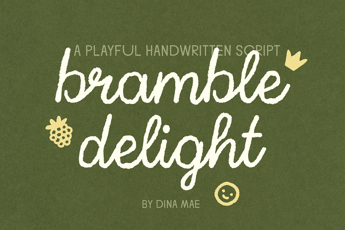 Bramble Delight Handwritten Script, a Handwritten Font by Dina Mae (Photo 1 of 12)