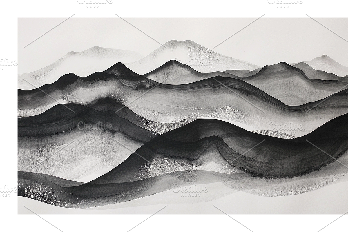 Kesi Co. B&W Ink Wash Art, a Texture Illustration by milatovar (Photo 13 of 20)