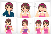 Woman Cartoon Vector Character Set, a Person Illustration by Kakigori Studio (Thumbnail 3 of 4)