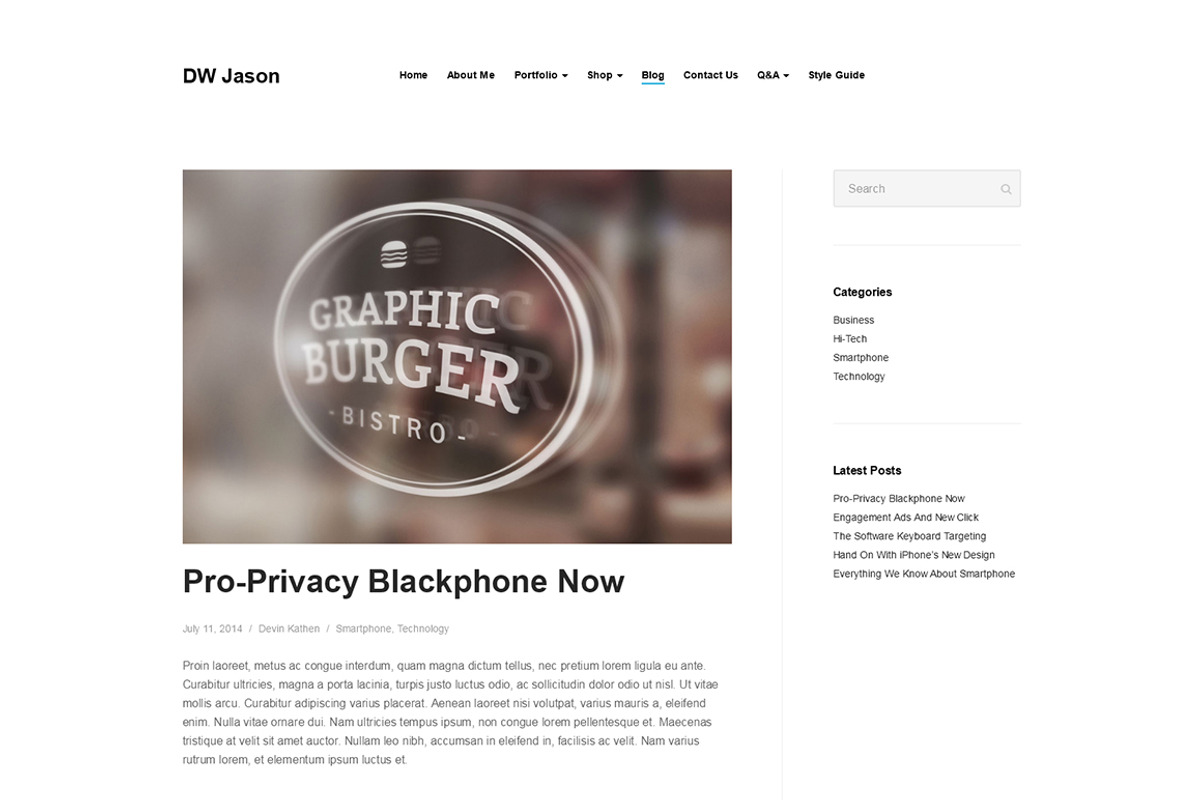 DW Jason - Portfolio WordPress Theme, a WordPress Template by DesignWall (Photo 4 of 5)