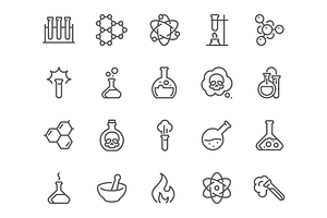 Line Chemical Icons