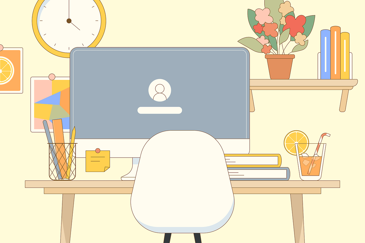 Cozy Home Workspace – Computer Desk, an Object Illustration by murmur Design (Photo 2 of 4)