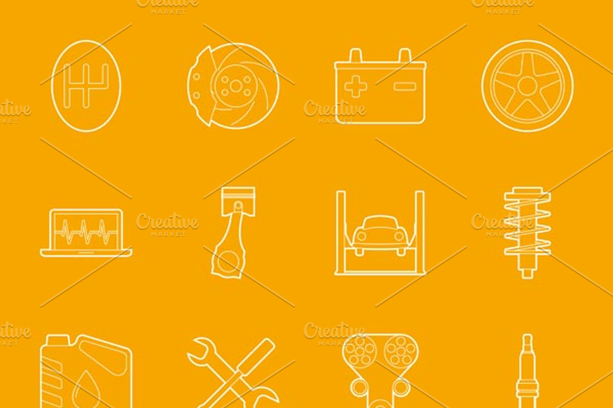 Auto service icons set, an Icon by Equipoise