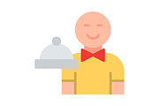 Waiter Flat Icon, a Duotone Icon by Pexelpy (Thumbnail 2 of 2)