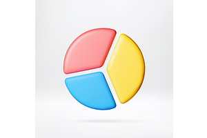 3d cartoon colorful pie chart, an Object Illustration by Abscent