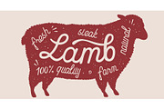Sheep, lamb, lettering. Silhouette, a Food Illustration by Foxys Graphic (Thumbnail 1 of 3)