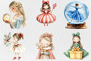 Watercolor Christmas Princess Clipar, an Illustration by Rose Art (Thumbnail 3 of 5)