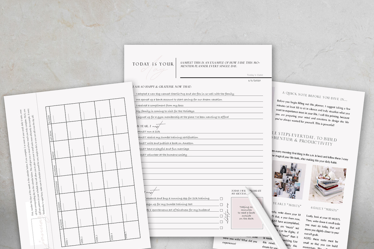 Daily Printable Planner for Creative, a Brochure Template by CreativeMavenCo. (Photo 7 of 7)