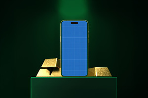 Golden iPhone 16 Pro Max Mockup, an iPhone Mockup by Qaleb Studio