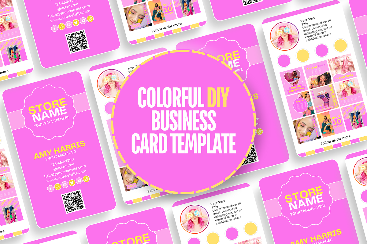 Colorful Business Card Template, a Business Card Template by SunshineStudioBoutique (Photo 2 of 9)