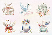 Summer Wedding Doves Clipart, an Illustration by CreationArt (Thumbnail 9 of 9)