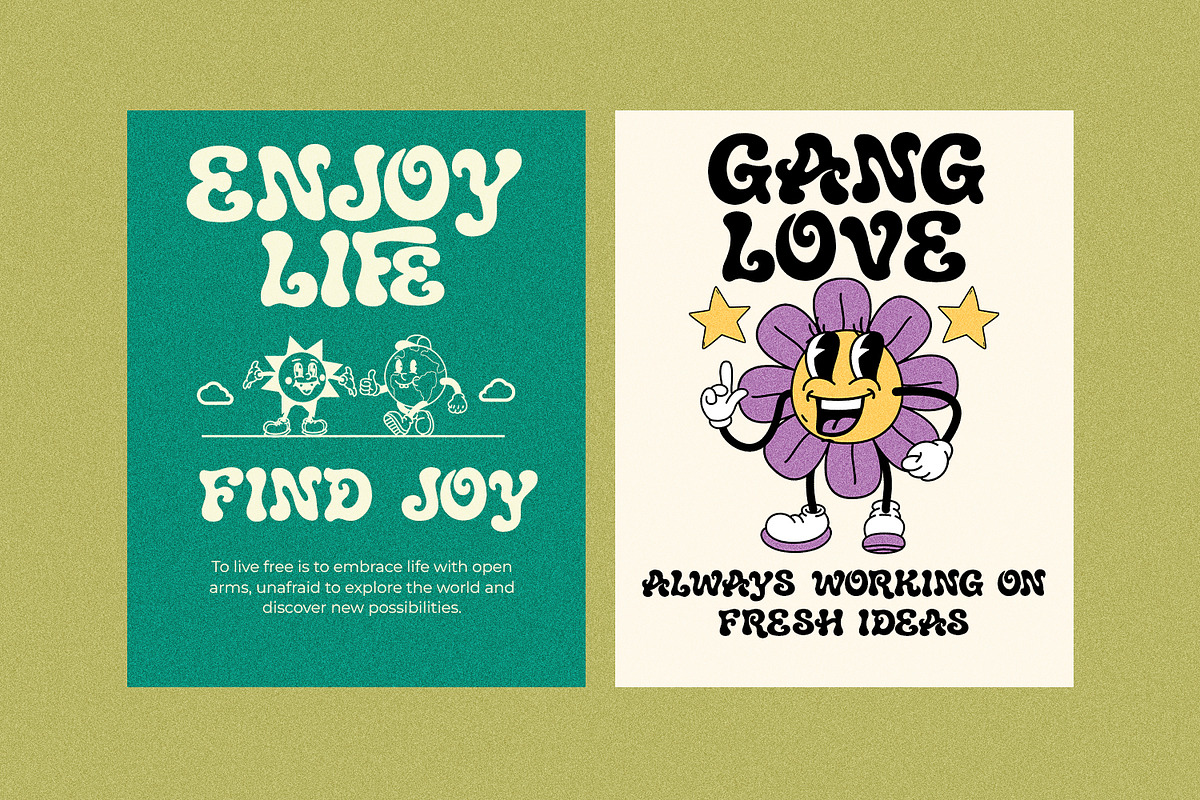 Gediol Paund Groovy Retro Font, a Sans Serif Font by Maulana Creative (Photo 3 of 7)