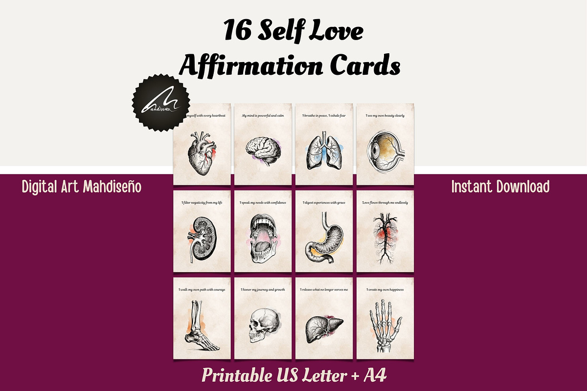 Valentine Self Love Affirmation Card, a Card Template by Digital Art Mahdiseño (Photo 1 of 10)