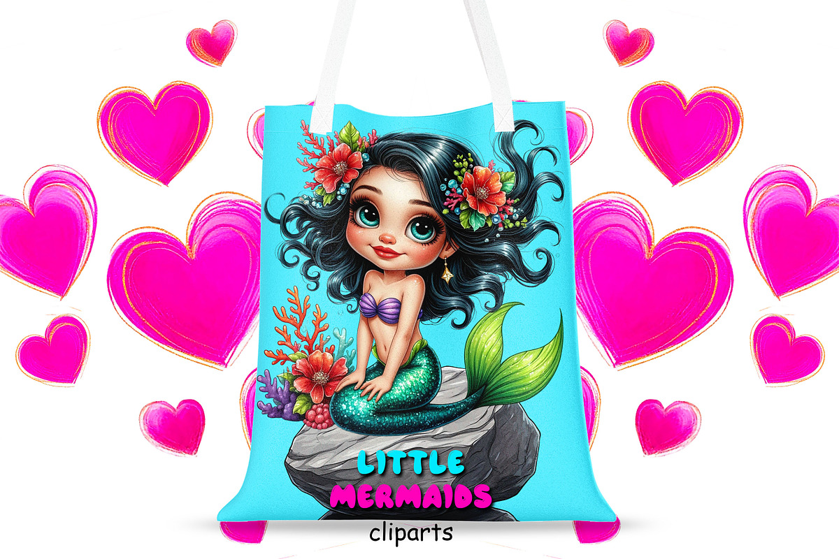 Little mermaids clipart set png, an Object Graphic by JuliaStarArt-FantasyHome (Photo 10 of 12)