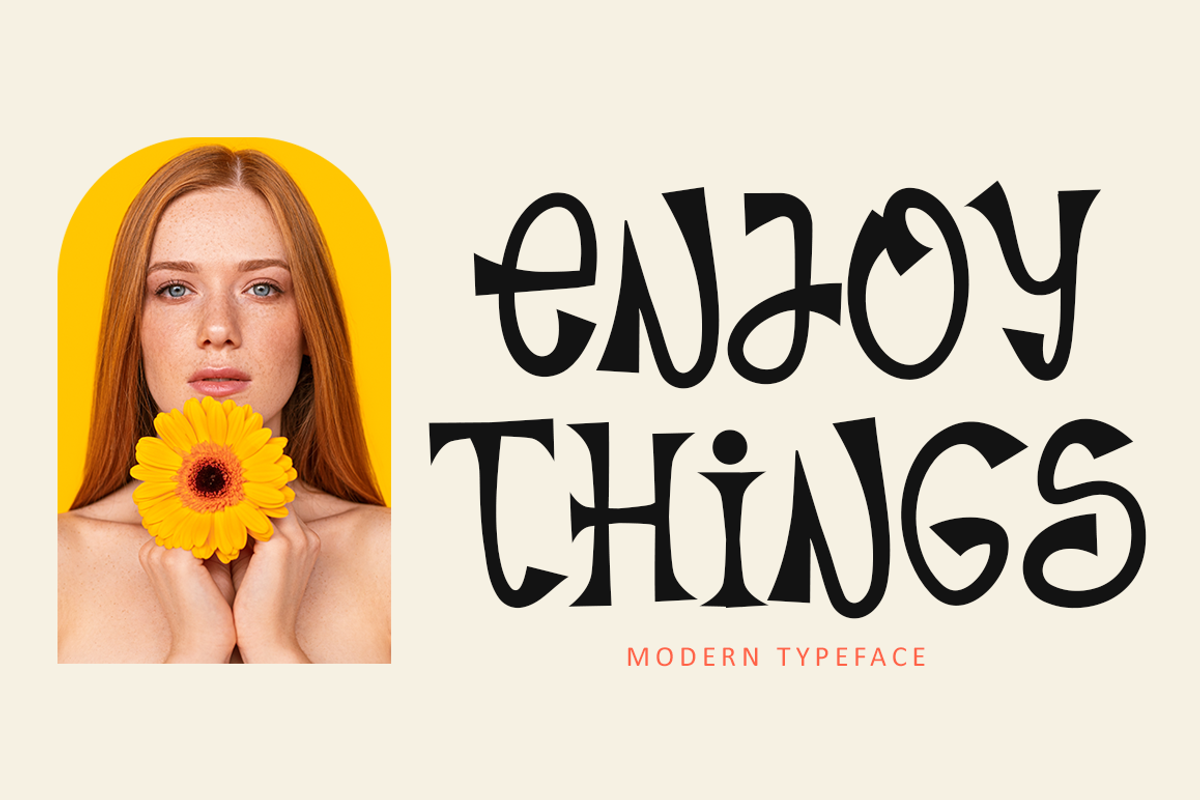 Enjoy Things - Modern Typeface, a Font by Illushvara Design (Photo 1 of 7)
