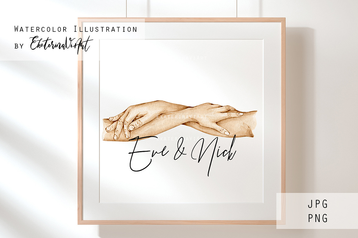 Hug Me Holding Hands, a Decorative Illustration by EkaterinaViArt