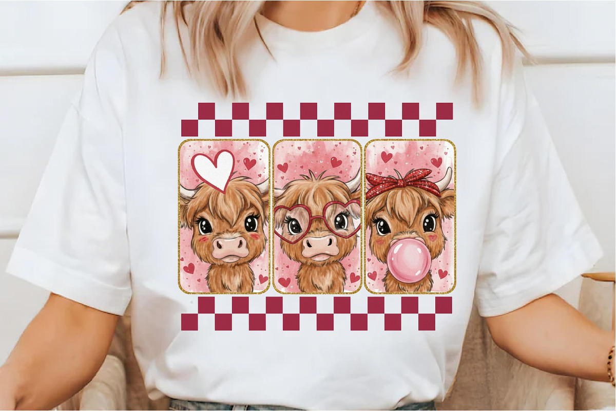 Cute Cow Valentine Png, Highland Cow, an Illustration by Designking (Photo 5 of 6)