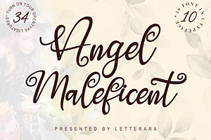 Angel Maleficent, a Script Font by Letterara