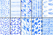 Blue Watercolor - Patterns Set, a Pattern Graphic by Anchors_and_Curves (Thumbnail 2 of 4)