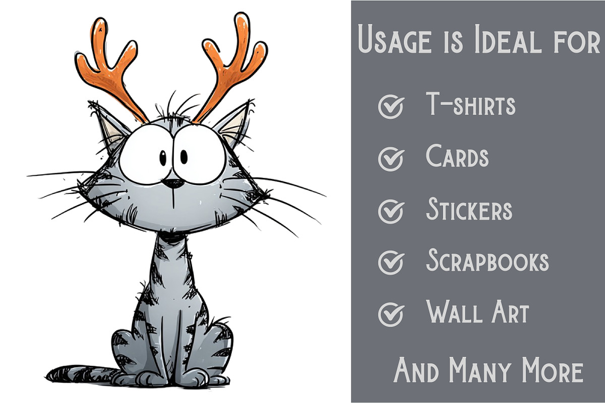Cute Christmas Cat Clipart, an Illustration by Pixels.Craft (Photo 3 of 6)
