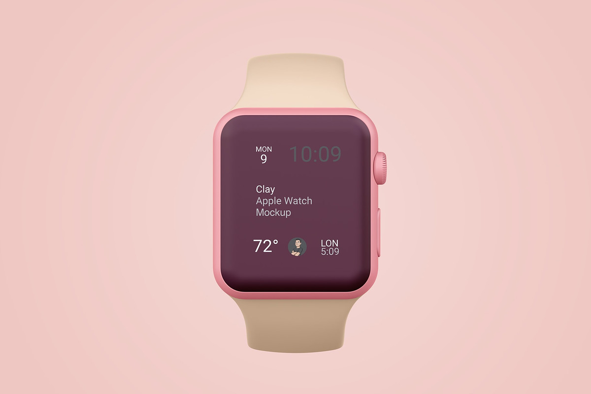 Clay Apple Watch Mockups Pack 01, a Wearable Device Mockup by Mockups by Carlos Viloria (Photo 15 of 25)
