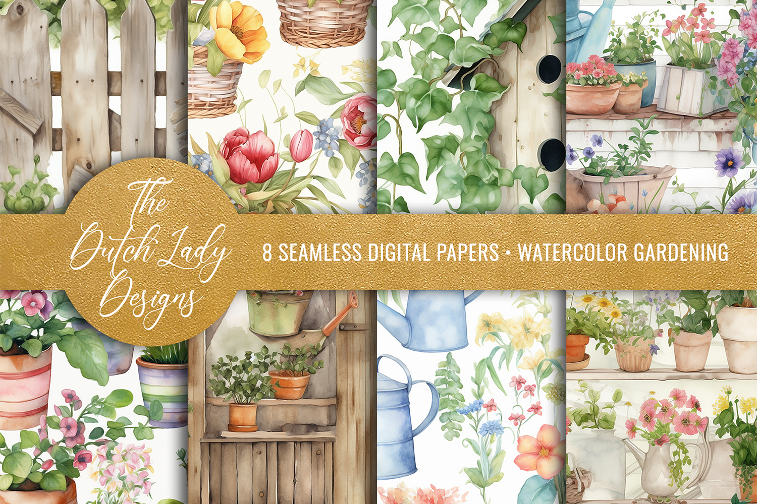 Seamless Garden & Gardening Patterns | Creative Market