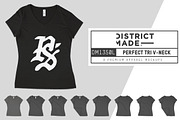 District Made DM1350L Perfect V-Neck, a Shirt Mockup by Pixel Sauce™ (Thumbnail 1 of 7)