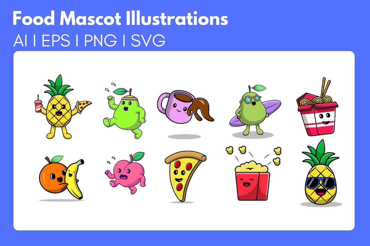 Food Mascot Cartoon Vector, a Food Illustration by Artstorystudio (Photo 1 of 11)