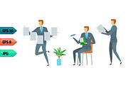 Vector business character poses set, an Object Graphic by julia_musdotter (Thumbnail 7 of 11)