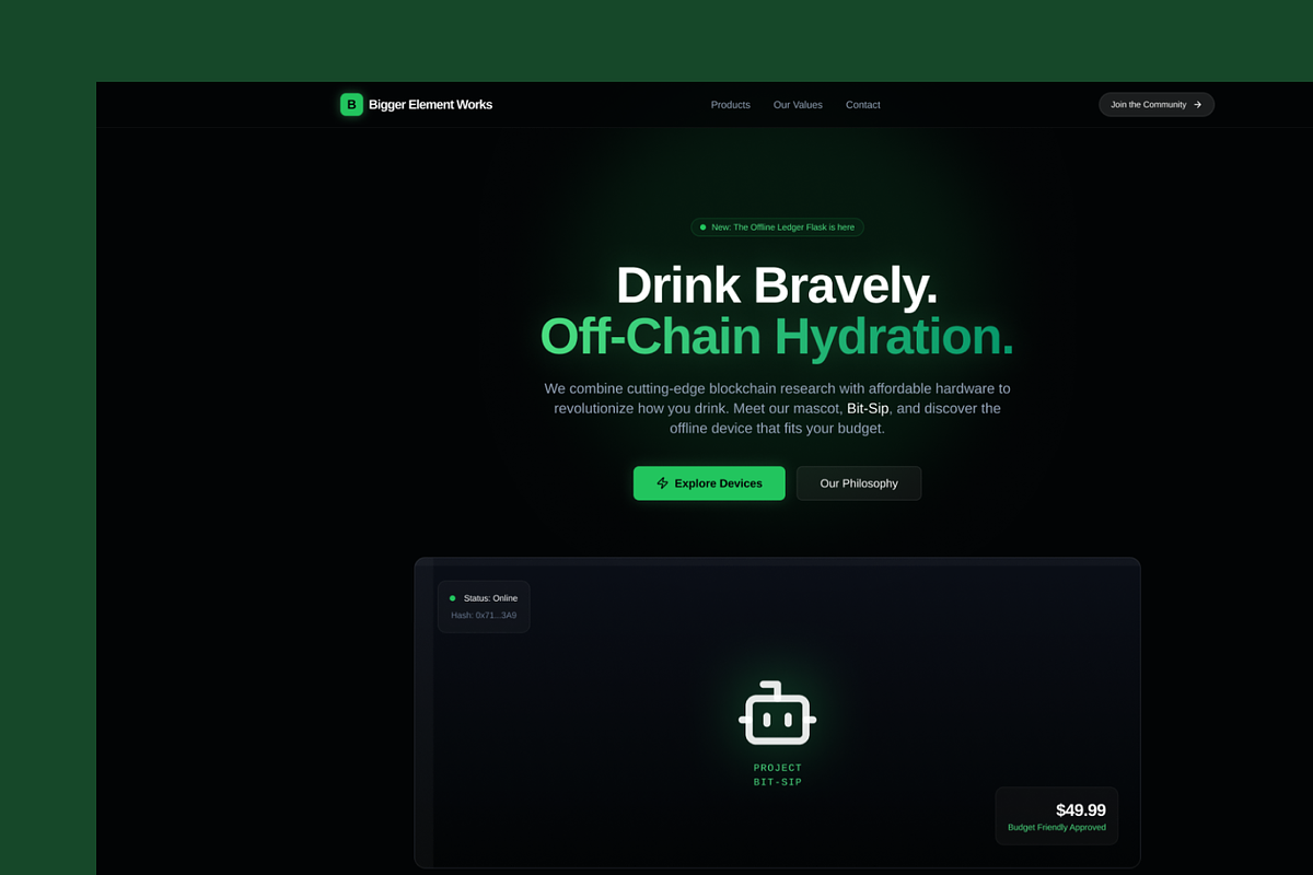 Bigger Element Works Landing Page, a HTML Template by PetersTouch Creative (Photo 2 of 3)