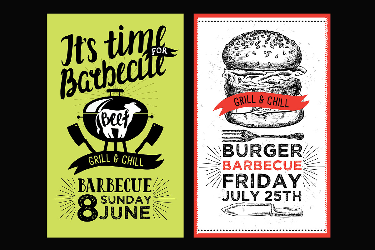 Bbq invitations, barbecue party, a Brochure Template by SpaceDuck