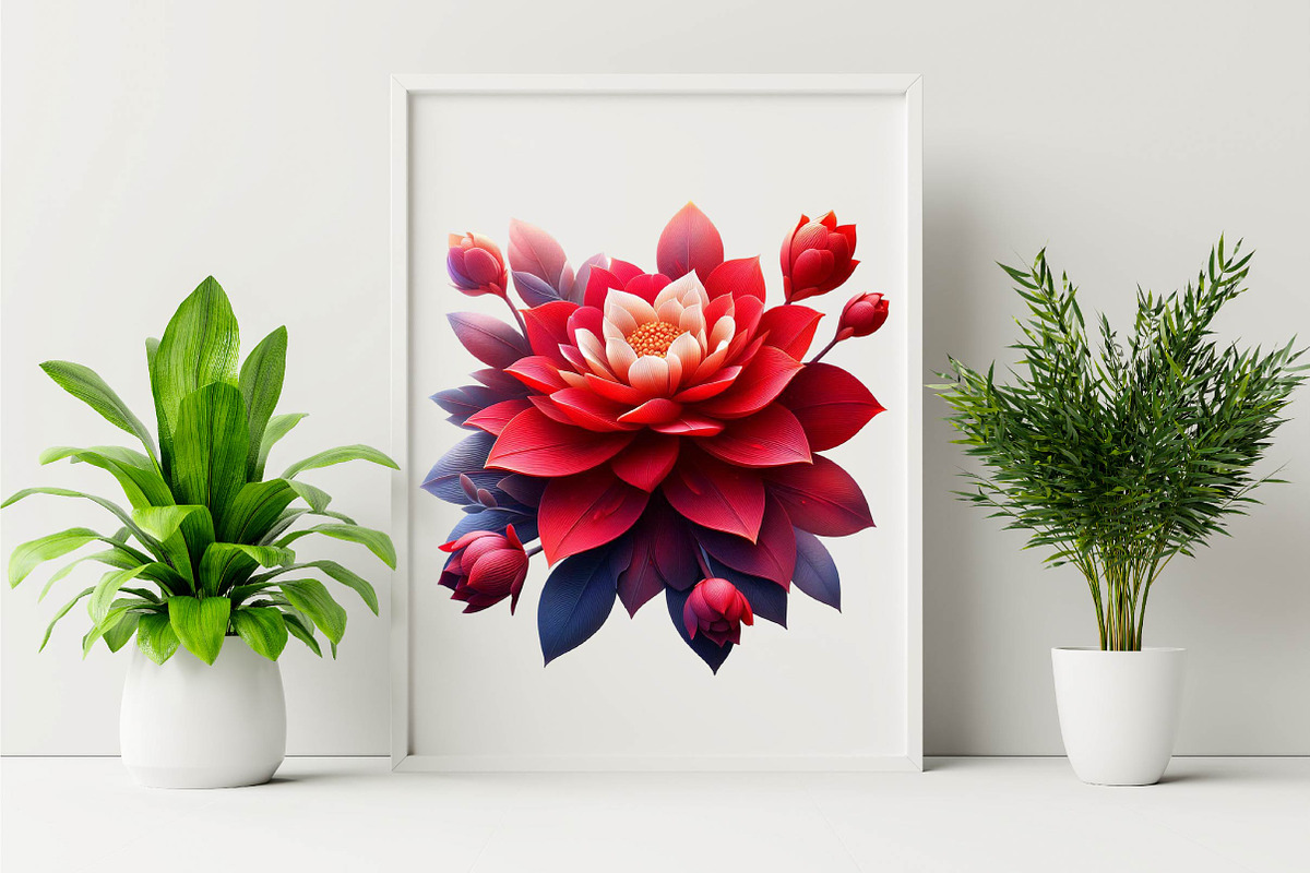 Watercolor Red Flowers Sublimation C, an Illustration by SVGArt (Photo 5 of 7)