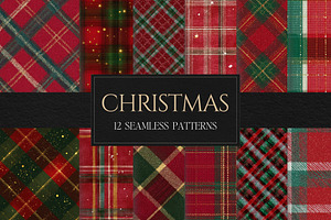 Christmas Plaid Seamless Patterns