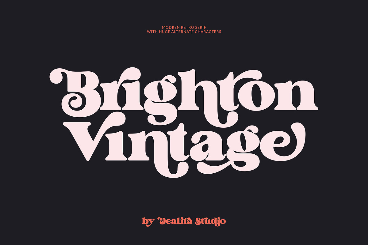 Brighton Vintage - Modern Serif Font, a Serif Font by dealitastudio (Photo 1 of 10)