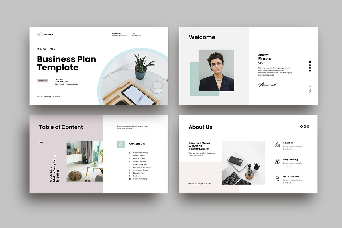 Business Plan Presentation Template, a Presentation Template by Studio_Clarity (Photo 2 of 5)