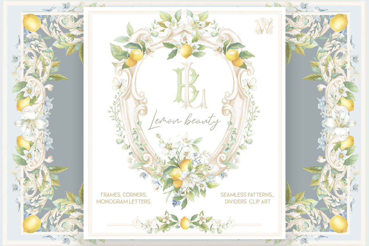 Lemon Lily Wedding Watercolor Bundle, a Decorative Illustration by WonderWonder (Photo 13 of 13)