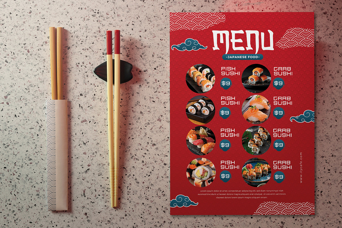 Sushi Menu, a Stationery Template by Aarley Kaiven (Photo 3 of 3)