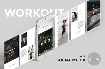 Fitness Canva Social Coach Templates, a Social Media Template by Goashape Studio