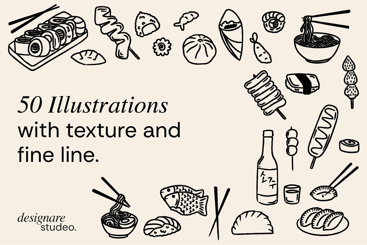 Asian Food Illustrations, a Decorative Illustration by ginni illustrations (Photo 2 of 5)
